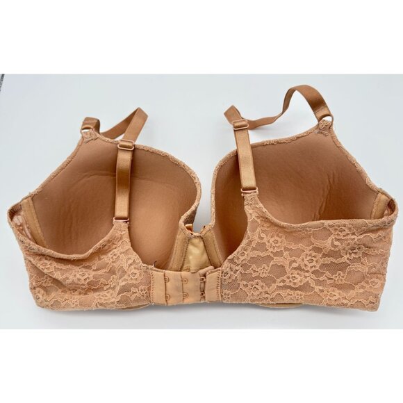 Victoria's Secret Demi Bra Taupe Beige Underwire Floral Lace Overlay Size 36DD - Picture 2 of 6